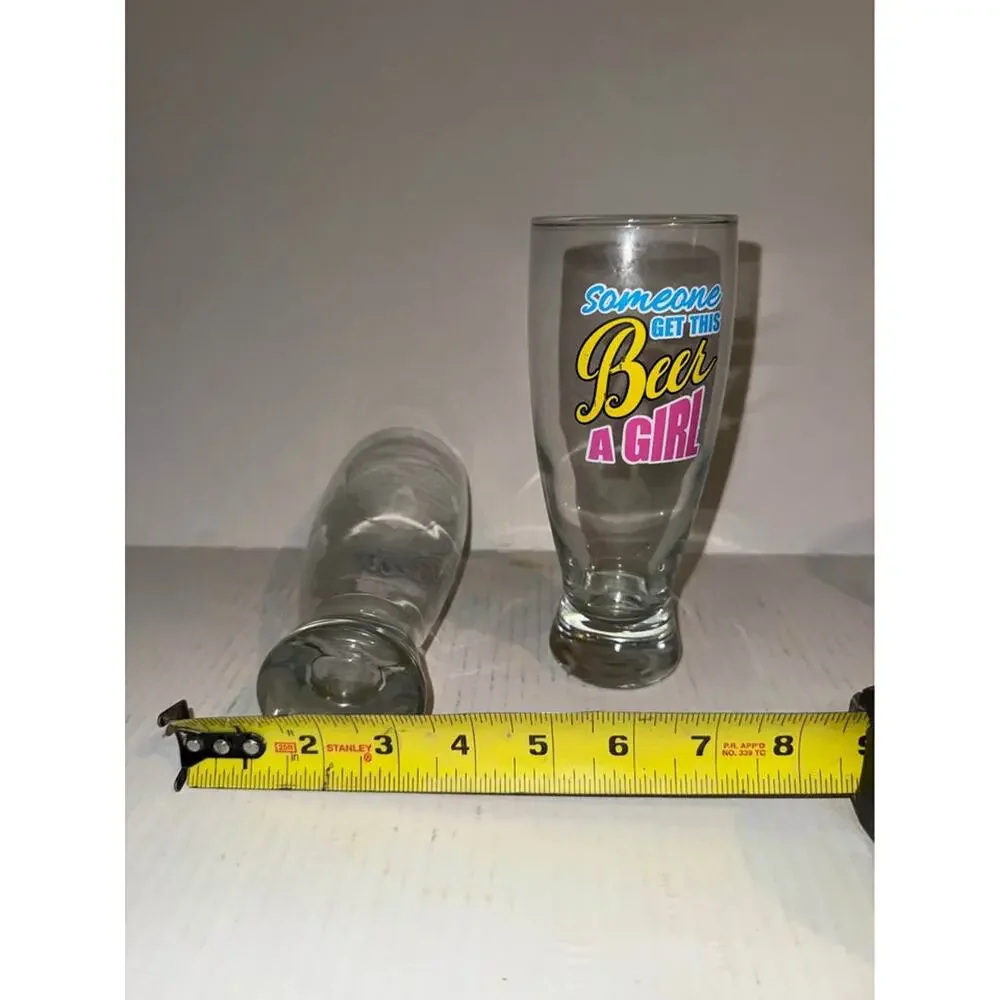 Set of 2 'Someone Get This Beer A Girl' Pilsner Glasses